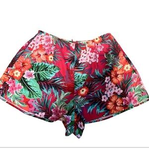 Show me Your Mumu colorful pink Hawaiian print shorts small